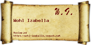 Wohl Izabella névjegykártya